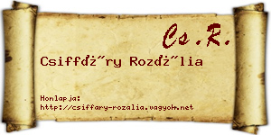 Csiffáry Rozália névjegykártya